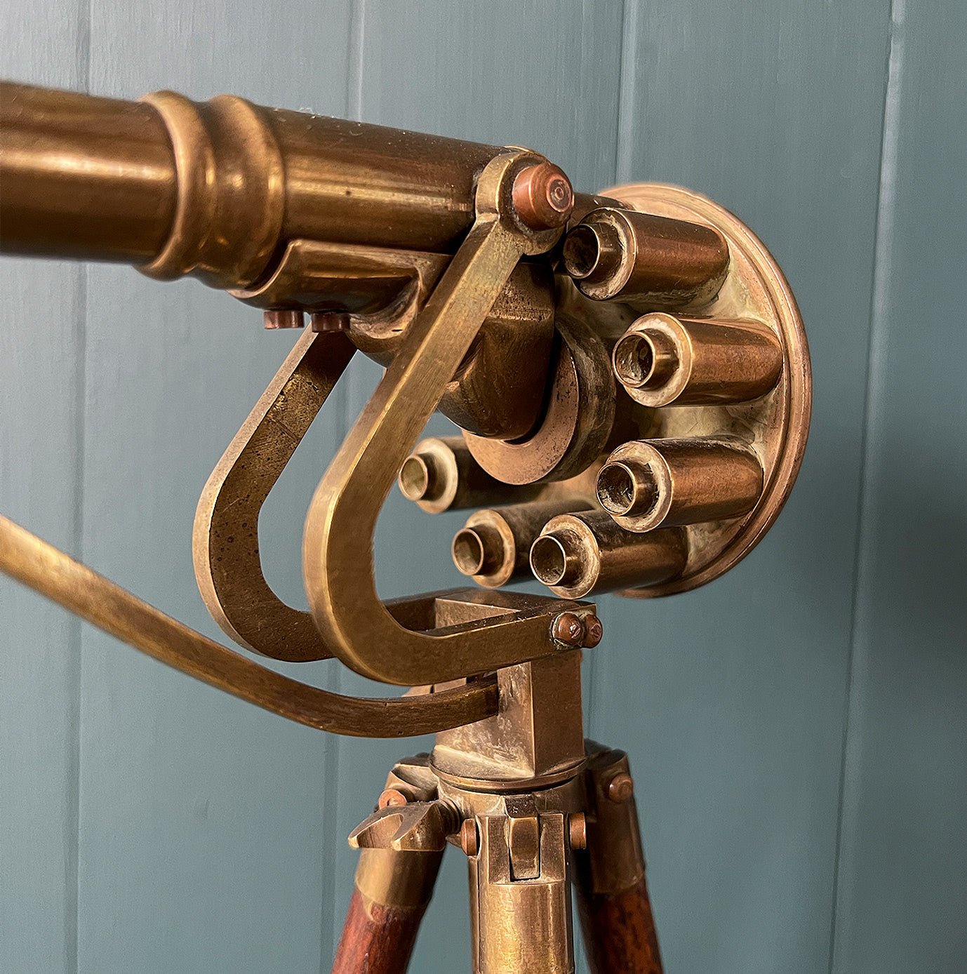 Scratch Built Vintage Brass Model of a Puckle Gun. Fantastically detailed and set on a wooden tripod. Steeped in history with a fantastic story attached to it. Ideal for the study or something for a grand desk - SHOP NOW - www.intovintage.co.uk