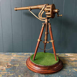 Scratch Built Vintage Brass Model of a Puckle Gun. Fantastically detailed and set on a wooden tripod. Steeped in history with a fantastic story attached to it. Ideal for the study or something for a grand desk - SHOP NOW - www.intovintage.co.uk
