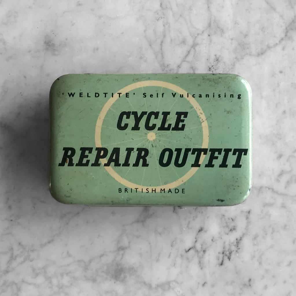 Nice little Vintage Puncture Repair Tin, still has its original chalk and patches inside, although we're not sure that the patches would be any good being so old. Ideal for adding that little extra touch to your vintage cycle - SHOP NOW - www.intovintage.co.uk