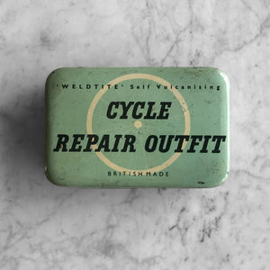 Nice little Vintage Puncture Repair Tin, still has its original chalk and patches inside, although we're not sure that the patches would be any good being so old. Ideal for adding that little extra touch to your vintage cycle - SHOP NOW - www.intovintage.co.uk