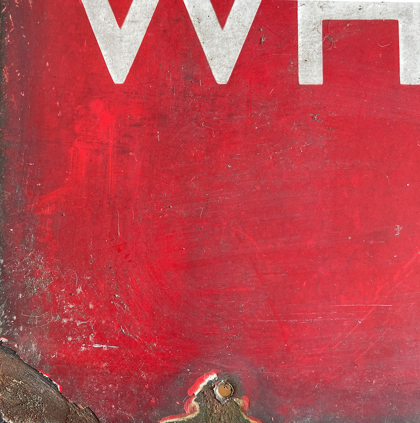 A vintage Enamel Railway Warning Sign. Finished in a popping red colour and in fantastic condition - SHOP NOW - www.intovintage.co.uk