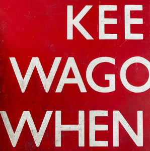 A vintage Enamel Railway Warning Sign. Finished in a popping red colour and in fantastic condition - SHOP NOW - www.intovintage.co.uk