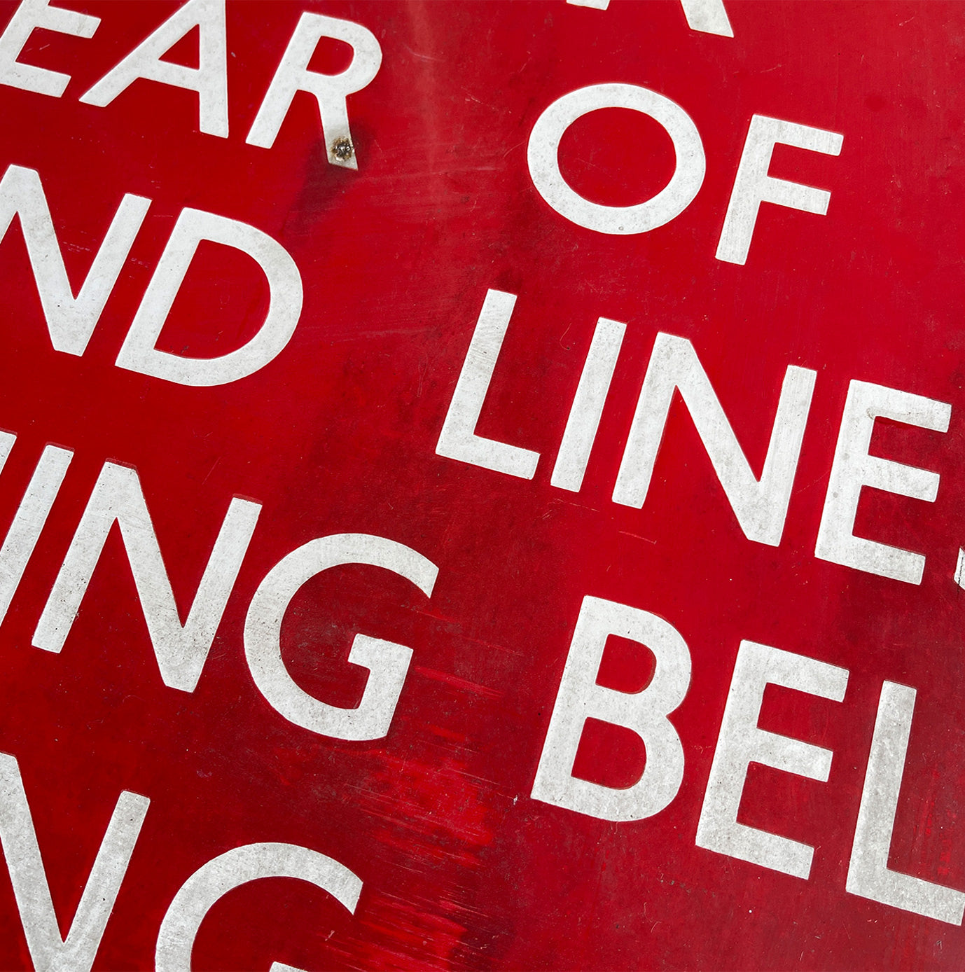 A vintage Enamel Railway Warning Sign. Finished in a popping red colour and in fantastic condition - SHOP NOW - www.intovintage.co.uk
