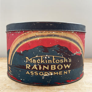 An early Mackintosh's Rainbow Assortment Tin from the 1930s with the most wonderful patina and a design very much of the period. - SHOP NOW - www.intovintage.co.uk