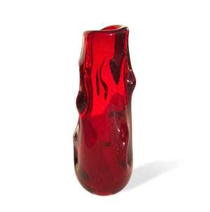 Ruby Red "Knobbly" vase, designed by Geoffrey Baxter for the renowned British firm Whitefriars, pattern number 9612 - SHOP NOW - www.intovintage.co.uk