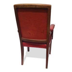 Super sturdy and super comfy antique red leather oak partners chair - SHOP NOW - www.intovintage.co.uk