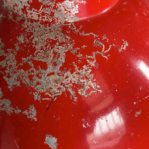 There's a fantastic Patina on this Vintage Red Industrial Shade. The red colour really pops and with the surface metal corrosion to the paint makes it a great fitting to juxtapose against a modern clean setting - SHOP NOW - www.intovintage.co.uk