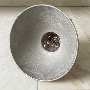 There's a fantastic Patina on this Vintage Red Industrial Shade. The red colour really pops and with the surface metal corrosion to the paint makes it a great fitting to juxtapose against a modern clean setting - SHOP NOW - www.intovintage.co.uk