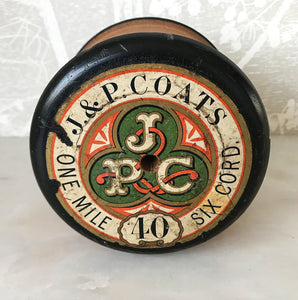 Large wooden Victorian string dispenser by J & P Coats, that would have held one mile of six cord string! A wonderful decorative piece of historic advertising - SHOP NOW - www.intovintage.co.uk