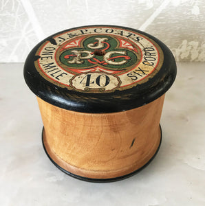 Large wooden Victorian string dispenser by J & P Coats, that would have held one mile of six cord string! A wonderful decorative piece of historic advertising - SHOP NOW - www.intovintage.co.uk