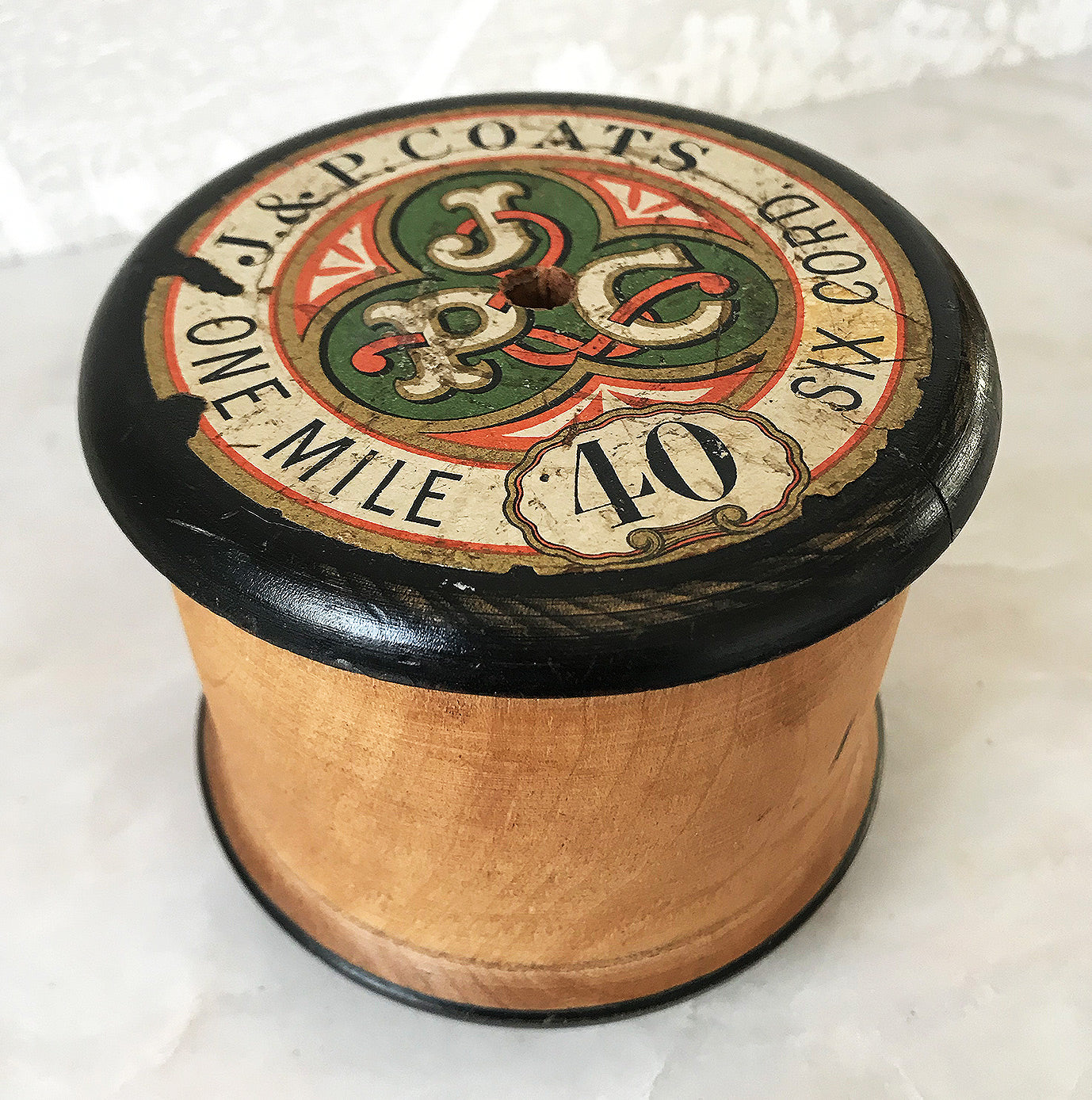 Large wooden Victorian string dispenser by J & P Coats, that would have held one mile of six cord string! A wonderful decorative piece of historic advertising - SHOP NOW - www.intovintage.co.uk