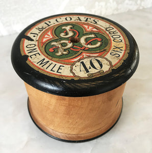 Large wooden Victorian string dispenser by J & P Coats, that would have held one mile of six cord string! A wonderful decorative piece of historic advertising - SHOP NOW - www.intovintage.co.uk