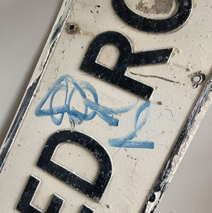 A vintage Alfred Road Sign with a nice bit of tagging artfully positioned in the middle space! Great if you are called Alfred! SHOP NOW - www.intovintage.co.uk