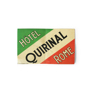 Vintage Italian, Quirinal Hotel, Rome luggage label - SHOP NOW - www.intovintage.co.uk
