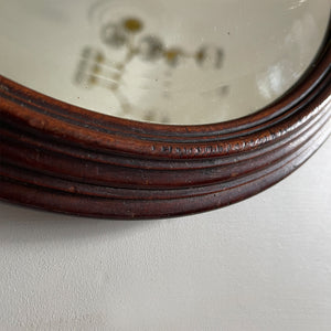 An Antique Wall Mirror with nicely profiled mahogany frame and original beveled glass mirror plate. Backed with a thick mahogany cover and period hanging loop - SHOP NOW - www.intovintage.co.uk