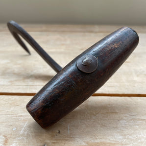 A Late Victorian early Edwardian Sack Hook with a beautifully aged handle and solid spiked hook. Very tactile in the hand - SHOP NOW - www.intovintage.co.uk