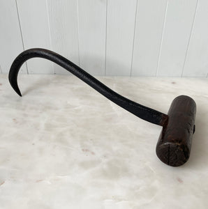 A Victorian Sack Hook with a beautifully aged handle and solid spiked hook. Very tactile in the hand. Purchased in East London, this sack hook would probably have been used by Dockers unloading and packing the cargos of trade ships in London's East End Docks - SHOP NOW - www.intovintage.co.uk