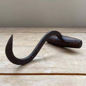 A Late Victorian early Edwardian Sack Hook with a beautifully aged handle and solid spiked hook. Very tactile in the hand - SHOP NOW - www.intovintage.co.uk