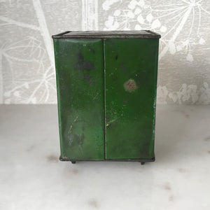 Gorgeous little Vintage Tin Safe Money Box with a fantastic aged patina - SHOP NOW - www.intovintage.co.uk