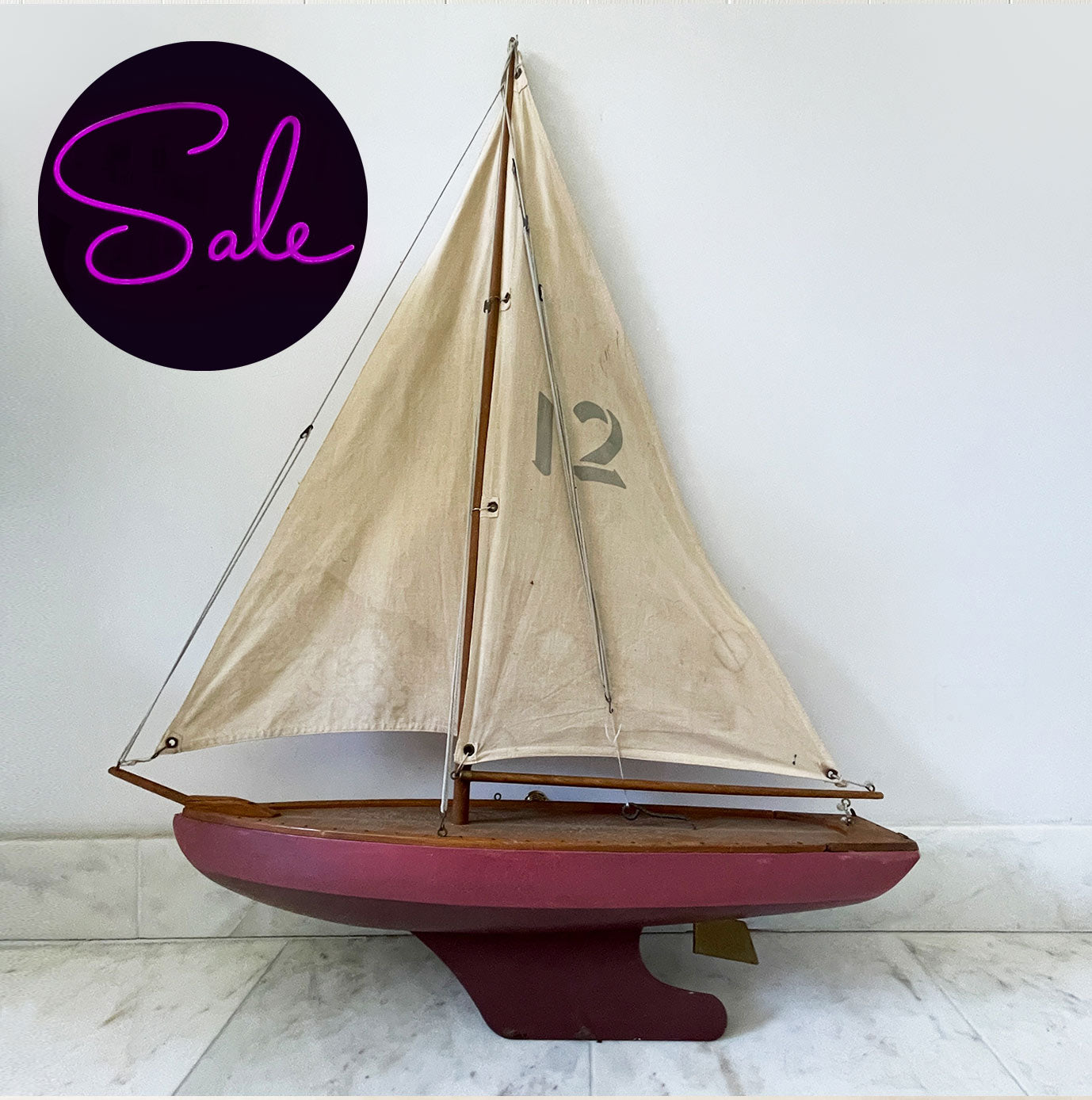 Large Vintage Pond Yacht