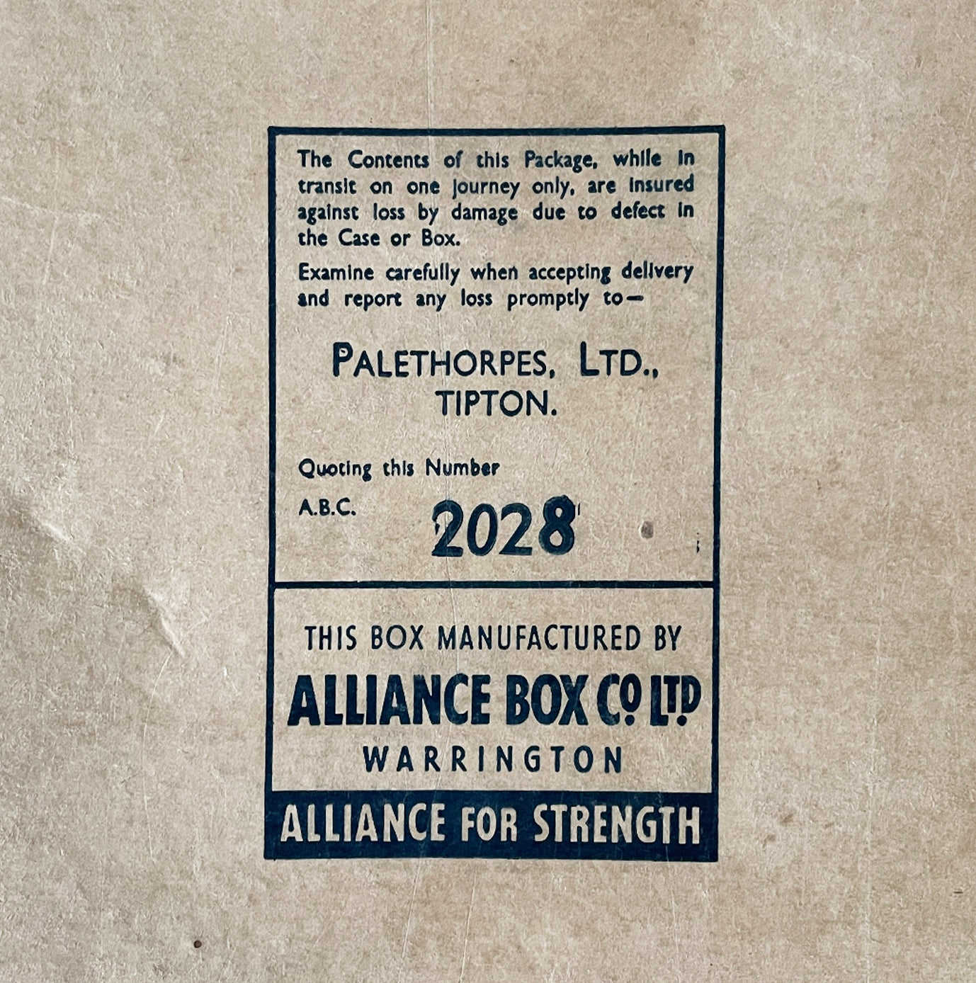 A Vintage Palethorpes Sausage Box in excellent condition. Palethorpe Sausages would have been transported in this sturdy card boxes like this one to their final destinations where they would have been displayed on the counter top. This one has its 'Carriage Paid' stamp still on it - SHOP NOW - www.intovintage.co.uk
