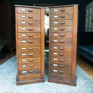 A Pair of Oak Banked Drawers