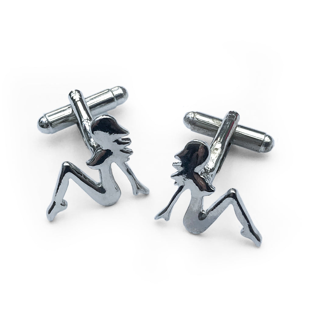 Cool pair of sexy lady cufflinks that would look great on any cuff... SHOP NOW - www.intovintage.co.uk