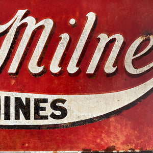 A Vintage Enamel Wood Milne Shoeshines Sign. Finished in a popping red colour and in fantastic condition - SHOP NOW - www.intovintage.co.uk
