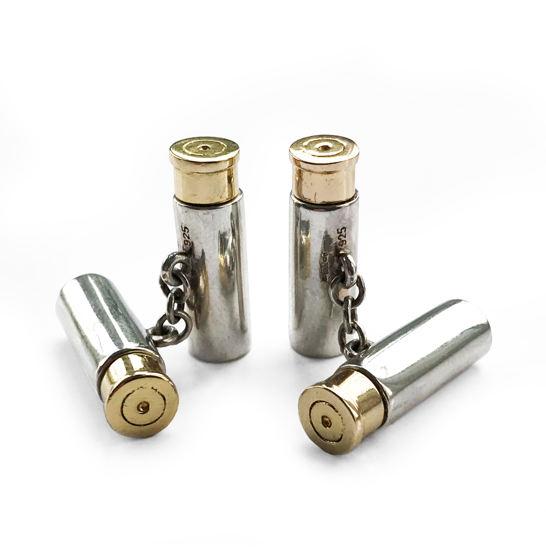 Silver Shotgun Cartridge Cuff Links