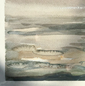 Beautiful original watercolour by FRSA member 'Sydney Vale' depicting a rowing boat and steam liner