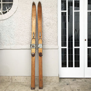 Good looking pair of Vintage Wooden Skis by ESS - SHOP NOW - www.intovintage.co.uk