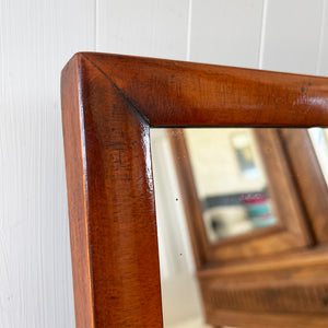 A pretty Petit Victorian Mahogany Dressing Table Mirror. Original mirror plate, bun feet to the base, veneered mahogany base. A very useful size - SHOP NOW - www.intovintage.co.uk