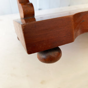 A pretty Petit Victorian Mahogany Dressing Table Mirror. Original mirror plate, bun feet to the base, veneered mahogany base. A very useful size - SHOP NOW - www.intovintage.co.uk