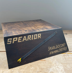 A scarce vintage Shop Advertising Tool Display Stand from the Spear & Jackson Company of Sheffield complete with original hacksaw blade - SHOP NOW - www.intovintage.co.uk