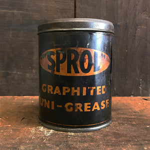 Super rare Sprol Graphited Uni Grease Can manufactured by Hopenhartope & Co Ltd. Hammersmith Broadway, London W.6 - SHOP NOW - www.intovintage.co.uk