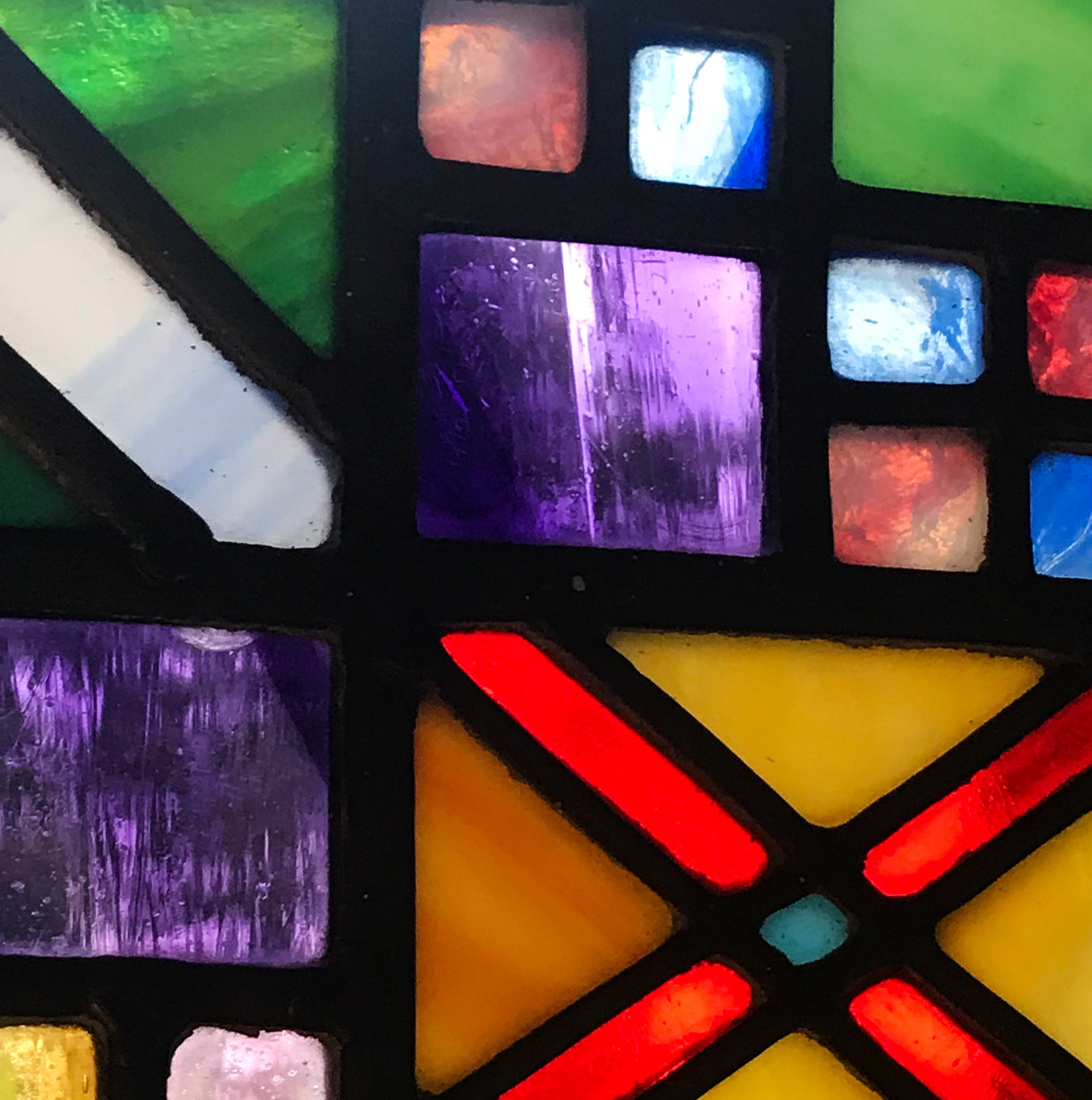 Colourful stained glass window panel of a crest - SHOP NOW - www.intovintage.co.uk