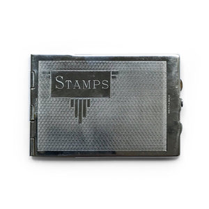 Handy little Deco chrome stamp case - SHOP NOW - www.intovintage.co.uk