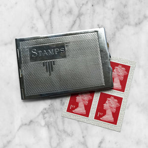 Handy little Deco chrome stamp case - SHOP NOW - www.intovintage.co.uk
