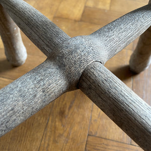 Vintage Elm Stool. Fantastic age age related wear and patina yet still totally solid. It had just enough weathering to give it that bang on look. The seat section has a wonderful dip to it, nicely turned legs and a superb centre joint on the cross stretchers - SHOP NOW - www.intovintage.co.uk