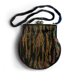 Vintage Striped Beaded Bag