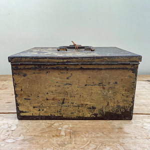 An Antique Strongbox with the most perfect patinated painted finish. It comes with its original lock and key. We're not sure that you'll find one better - SHOP NOW - www.intovintage.co.uk