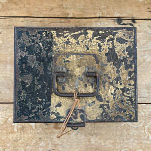 An Antique Strongbox with the most perfect patinated painted finish. It comes with its original lock and key. We're not sure that you'll find one better - SHOP NOW - www.intovintage.co.uk