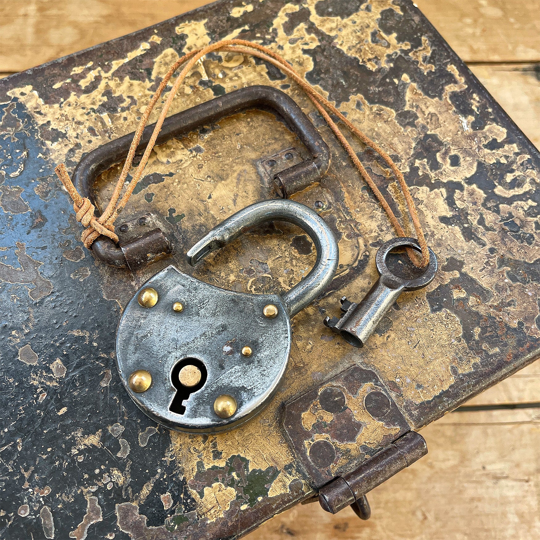 An Antique Strongbox with the most perfect patinated painted finish. It comes with its original lock and key. We're not sure that you'll find one better - SHOP NOW - www.intovintage.co.uk