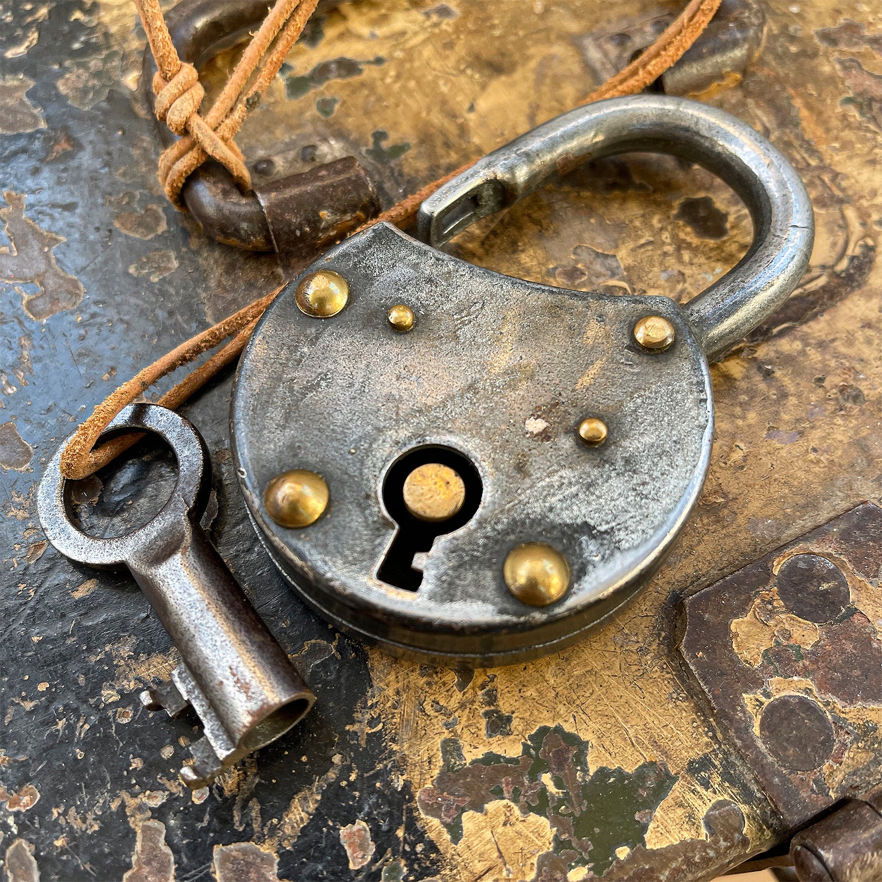 An Antique Strongbox with the most perfect patinated painted finish. It comes with its original lock and key. We're not sure that you'll find one better - SHOP NOW - www.intovintage.co.uk