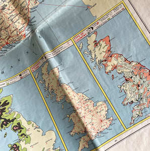 A vintage Telegraph Tourist Map of Great Britain by Geographia Ltd. Linen backed for sturdiness this map takes you back in time to the days before the M25 even existed! - SHOP NOW - www.intovintage.co.uk