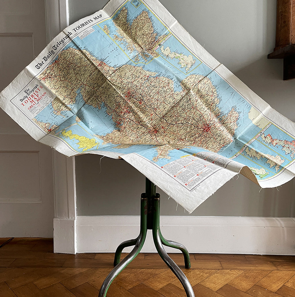 A vintage Telegraph Tourist Map of Great Britain by Geographia Ltd. Linen backed for sturdiness this map takes you back in time to the days before the M25 even existed! - SHOP NOW - www.intovintage.co.uk