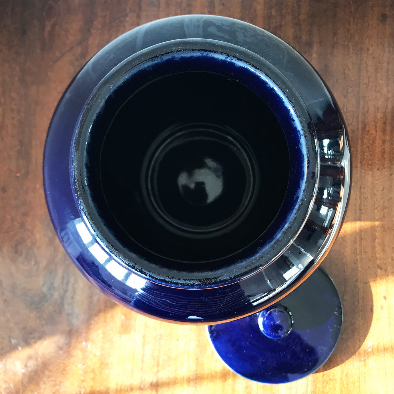 Edwardian Bewlay's cobalt blue glazed tobacco jar - SHOP NOW - www.intovintage.co.uk