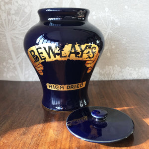 Edwardian Bewlay's cobalt blue glazed tobacco jar - SHOP NOW - www.intovintage.co.uk