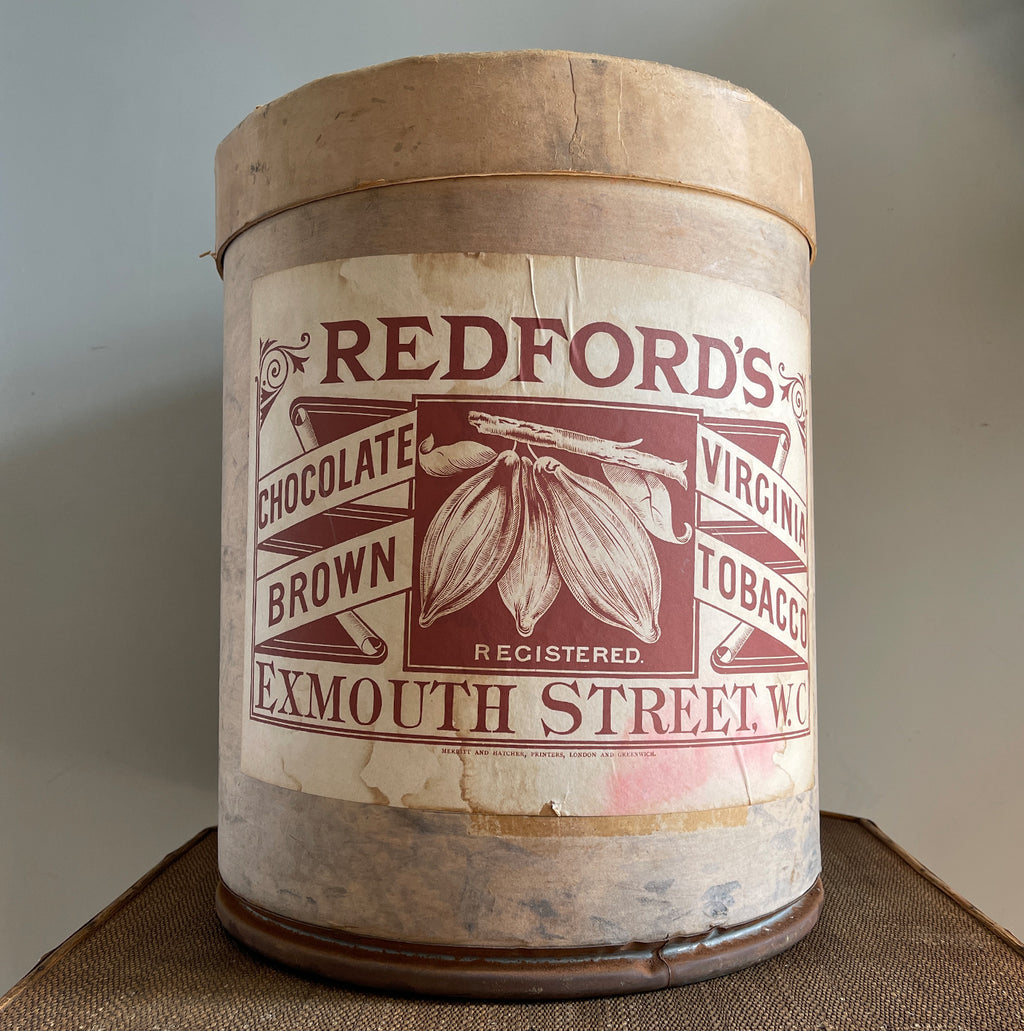 A Redford's of Exmouth St, Clerkenwell, London Tobacco Bin. This bin would have been used to keep the fresh tobacco clean and fresh for transport and storage within the Redford's London premises - SHOP NOW - www.intovintage.co.uk