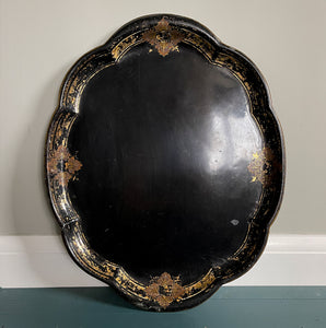 A Large Victorian Toleware Tray